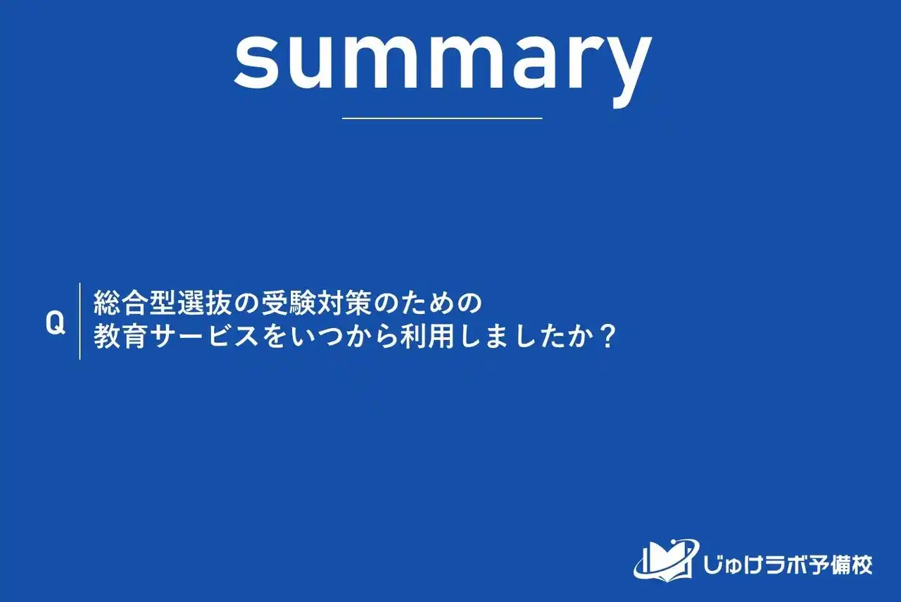 【じゅけラボ予備校】 【参考データ】総合型選抜、活動実績の有無で塾利用の開始時期の二極化が鮮明に。