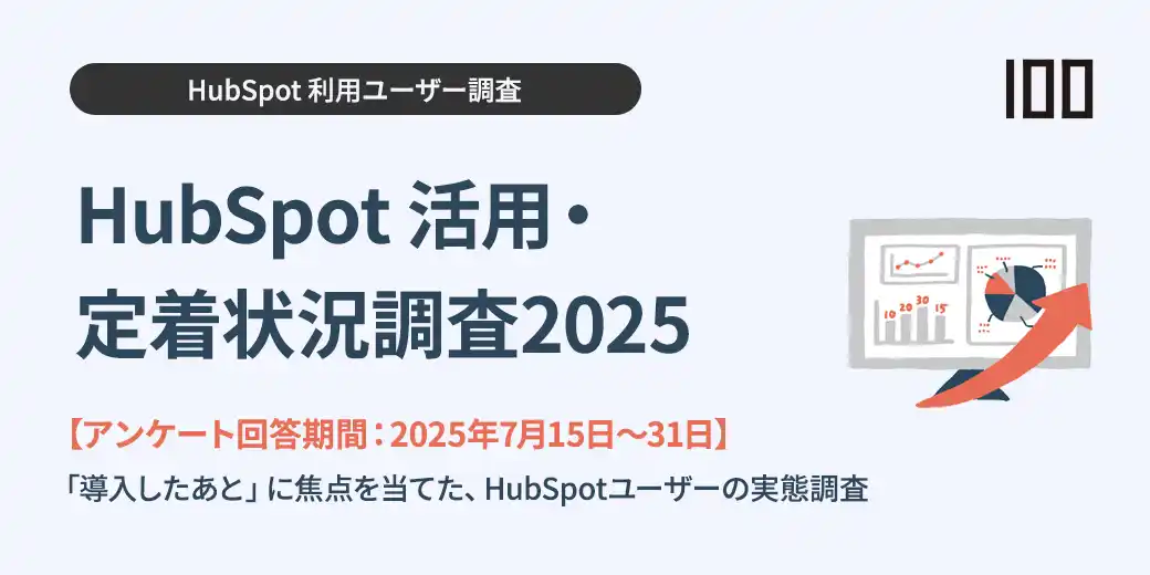 【株式会社100】 HubSpotユーザーのリアルな声を集める「HubSpot活用・定着状況調査2025」アンケートを開始