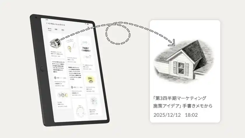 ひらめきを瞬時にストック「インスピレーションスペース」