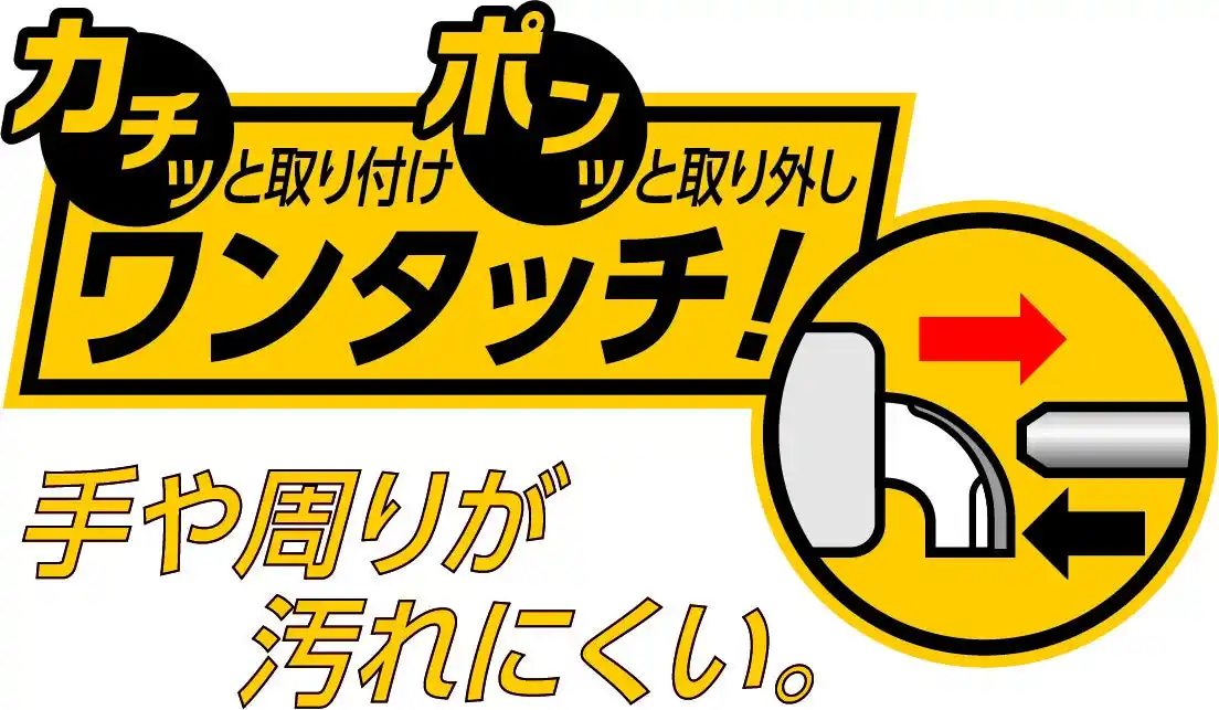 【株式会社アサヒペン】 指だけでカチッと装着、ポンッと取り外し！塗装後に、手を汚すことなく片付けできるローラー。