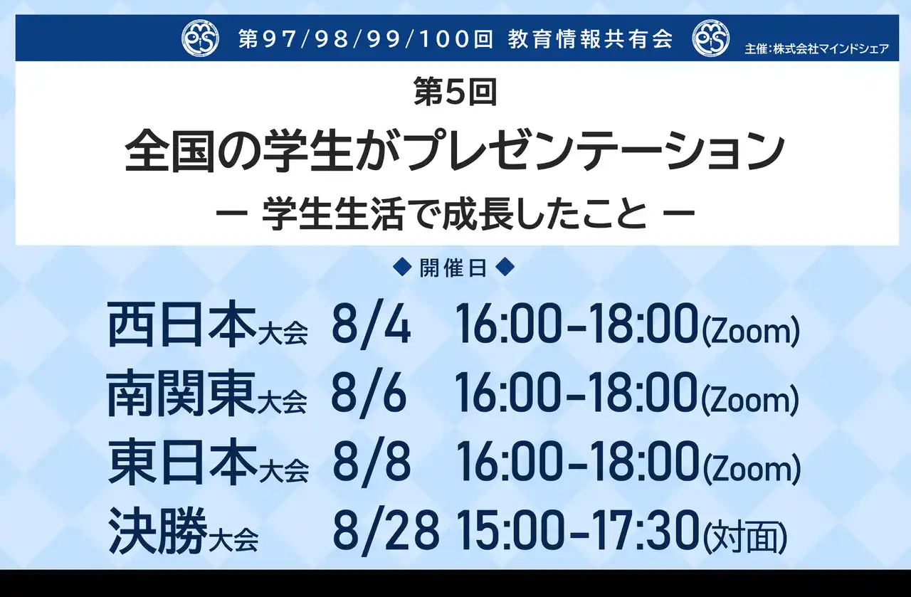 【株式会社マインドシェア】 全国から20人の学生が語る「成長の軌跡」～大学・短大・専門職大学・専門学校の学生によるプレゼン大会を開催～