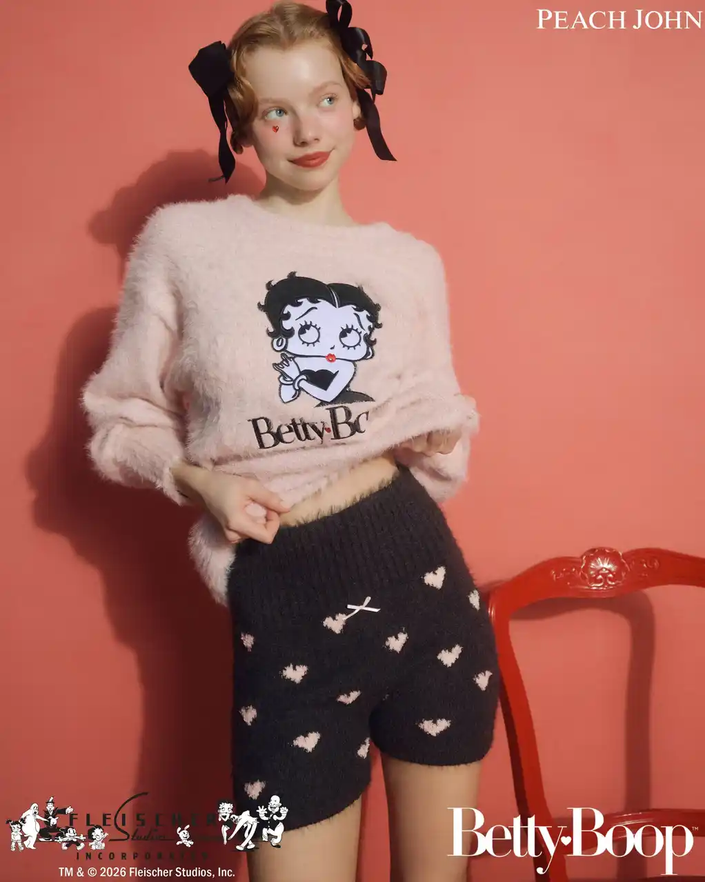 【株式会社ピーチ・ジョン】 ランジェリーブランドPEACH JOHNが「Betty Boop(TM)（ベティー ブープ(TM)）」とのコラボコレクションを＜2月10日（火）発売＞　あったかニット素材のパジャマもラインナップ