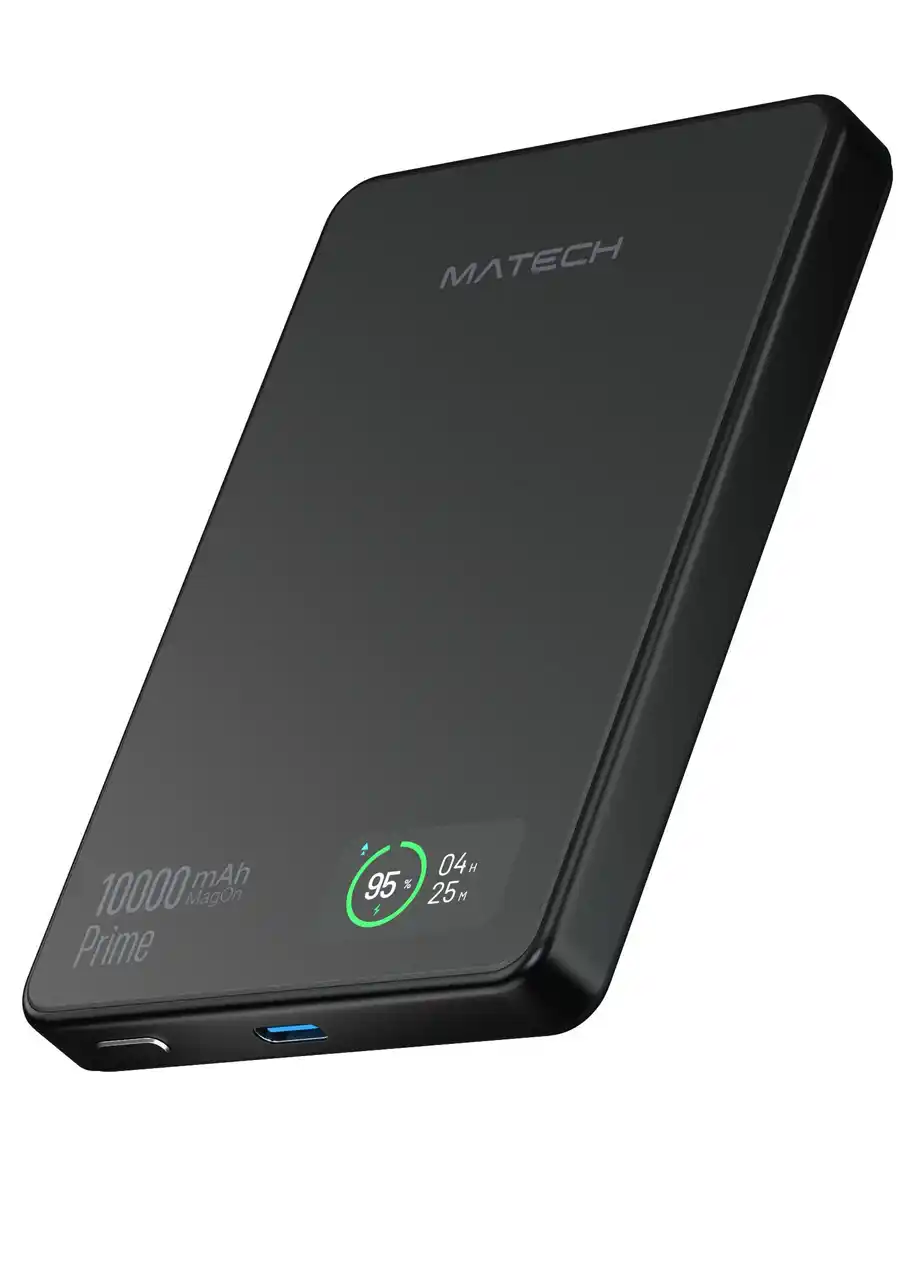 【MATECH株式会社】 【新発売】リアルタイムディスプレイ・12.9mm超薄型・Qi2搭載の10000mAhモバイルバッテリー「MagOn Prime 10000」がプライムデー先行セールで登場！