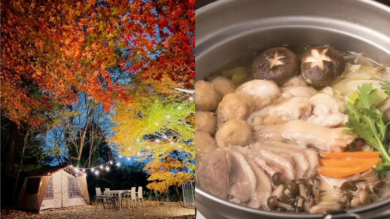 都心近くで、美しい紅葉と煌めく焚き火と鶏鍋で心も体も温まるーー。Grow Garden Toriyamaが紅葉ライトアップと冬季限定『鶏鍋』を開始
