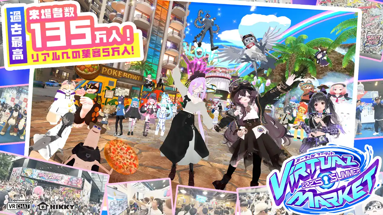 リアルに5万人、バーチャルに135万人が来場！“体験型メタバースイベント”へと進化した『バーチャルマーケット2025 Summer』開催レポート