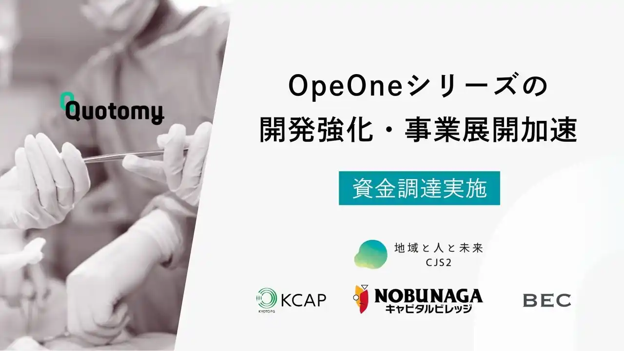 【株式会社クオトミー】 外科系チーム医療DXを推進するクオトミーが、シード・エクステンションラウンドの資金調達を実施