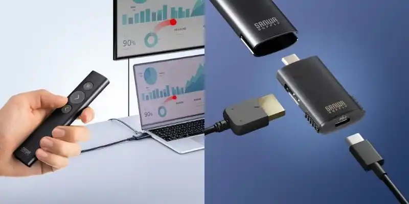 【サンワサダイレクト】 プレゼンを変える。HDMI出力＆充電対応レシーバー付きポインター発売