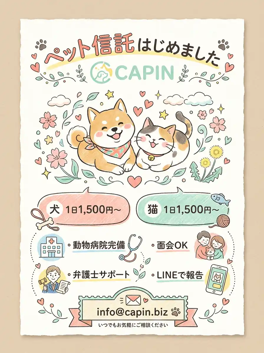 【認定NPO法人CAPIN】 認定NPO法人CAPIN、ペット信託サービスを開始