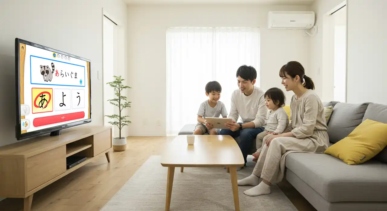 幼児知育タブレット「天神」新モデル、テレビ出力機能を搭載！リビングが、家族の笑顔と学びのシアターに。