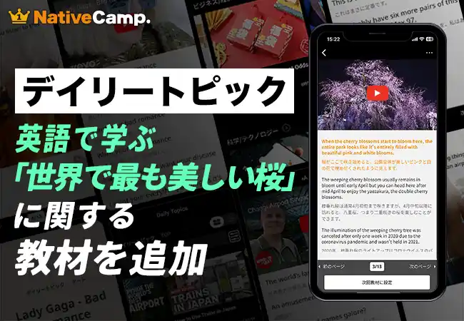 【世界が憧れる桜の絶景を英語で学ぶ】ネイティブキャンプ、京都・丸山公園「祇園の夜桜」を題材にした教材を公開