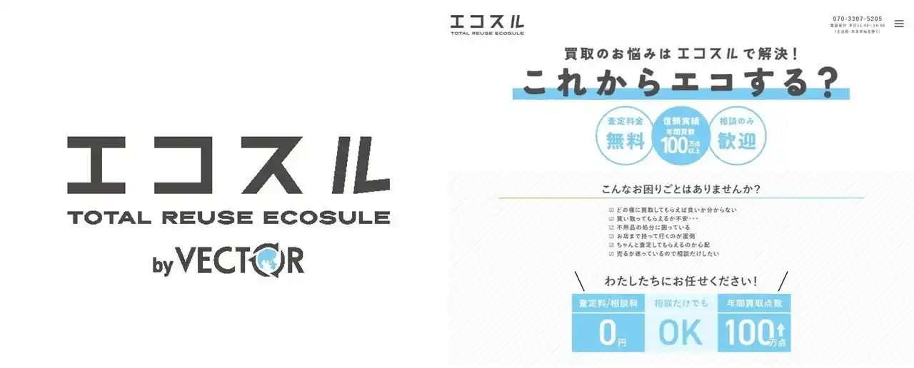 【株式会社ベクトル】 総合買取専門店「エコスル」が宅配買取サービスを本格始動！“ゲーム・パソコン・カメラ”など新たに買取品目を拡大