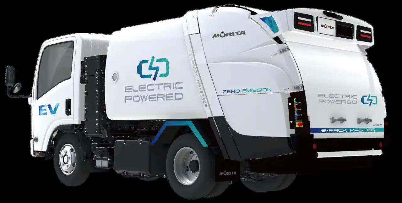 【モリタホールディングス】 EV回転式塵芥収集車「eパックマスター(TM)」EVプレス式塵芥収集車「eプレスマスター(TM)」「エルフEV」向け架装を発売