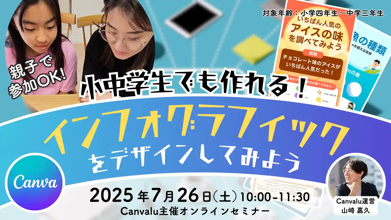 小中学生でも作れる！Canvaでインフォグラフィックをデザインするオンラインセミナーを開催