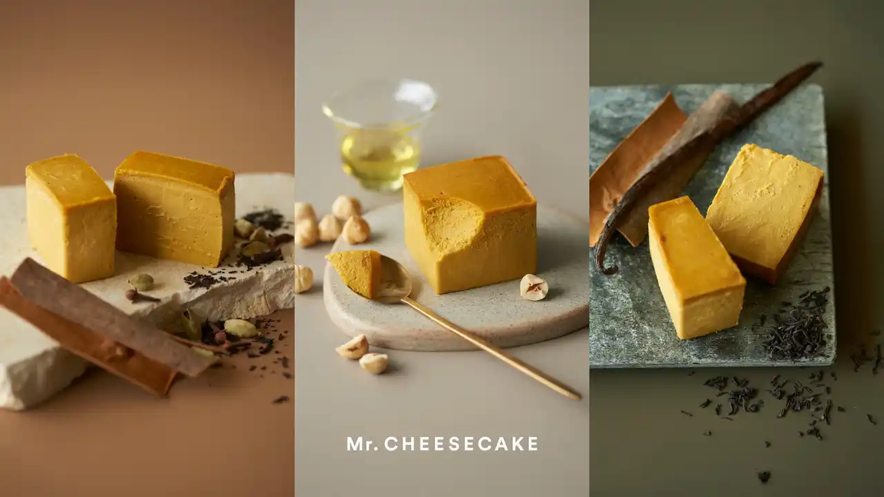 【株式会社 Mr. CHEESECAKE】 カボチャにヘーゼルナッツと白トリュフを合わせた「Mr. CHEESECAKE Pumpkin Hazelnut White Truffle」が登場！食べ比べを楽しめる3種のアソートセットを販売