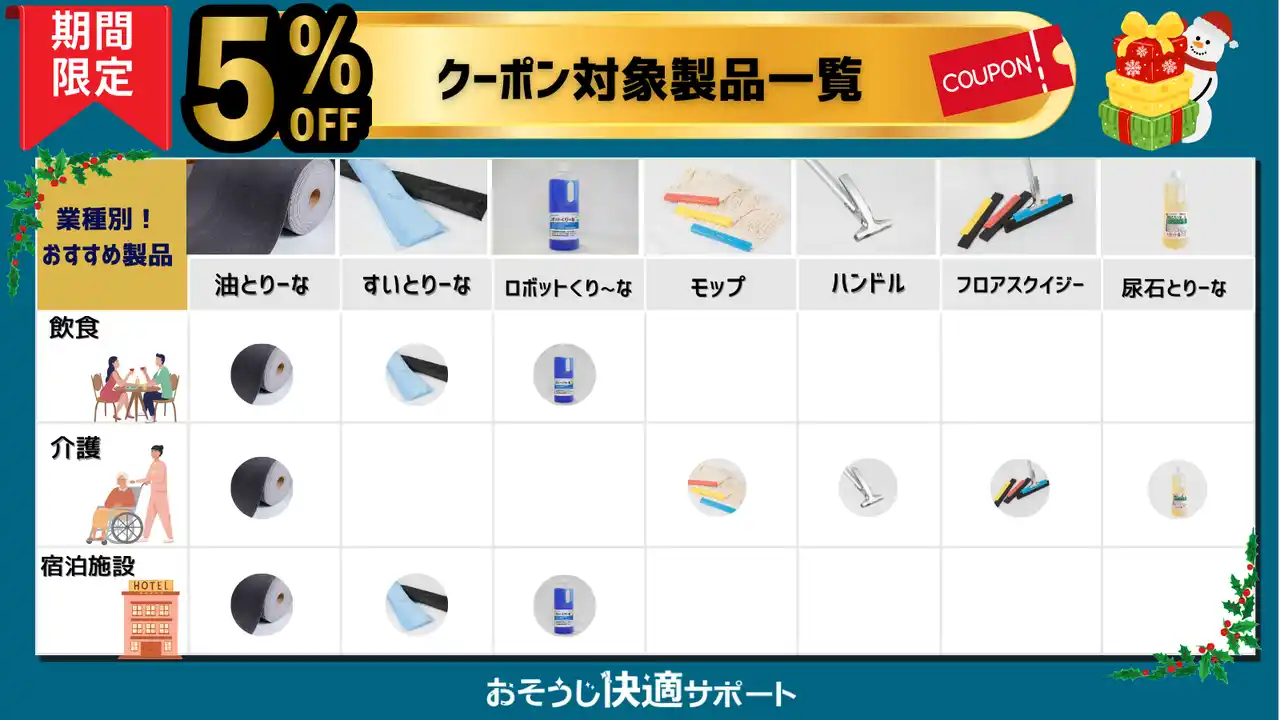 【リ・プロダクツ株式会社】 リ・プロダクツ株式会社、「おそうじ快適サポート ショップ」で5%オフキャンペーンを開始