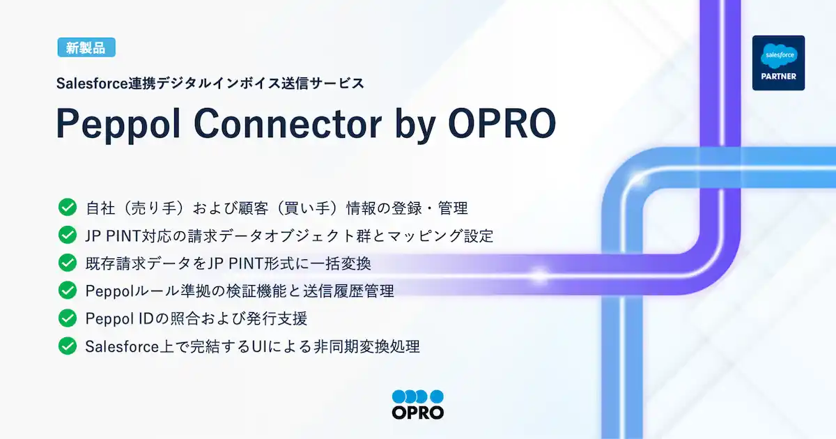 オプロ、Salesforce AppExchange上で「Peppol Connector by OPRO」を発表