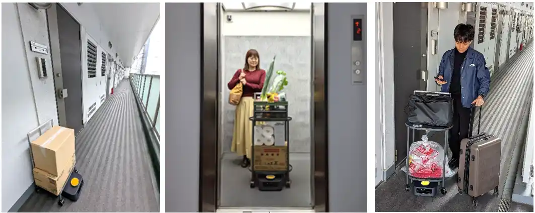 【三菱電機ビルソリューションズ株式会社】 エレベーターとロボット連携でマンションの部屋まで荷物配送する実証実験を実施