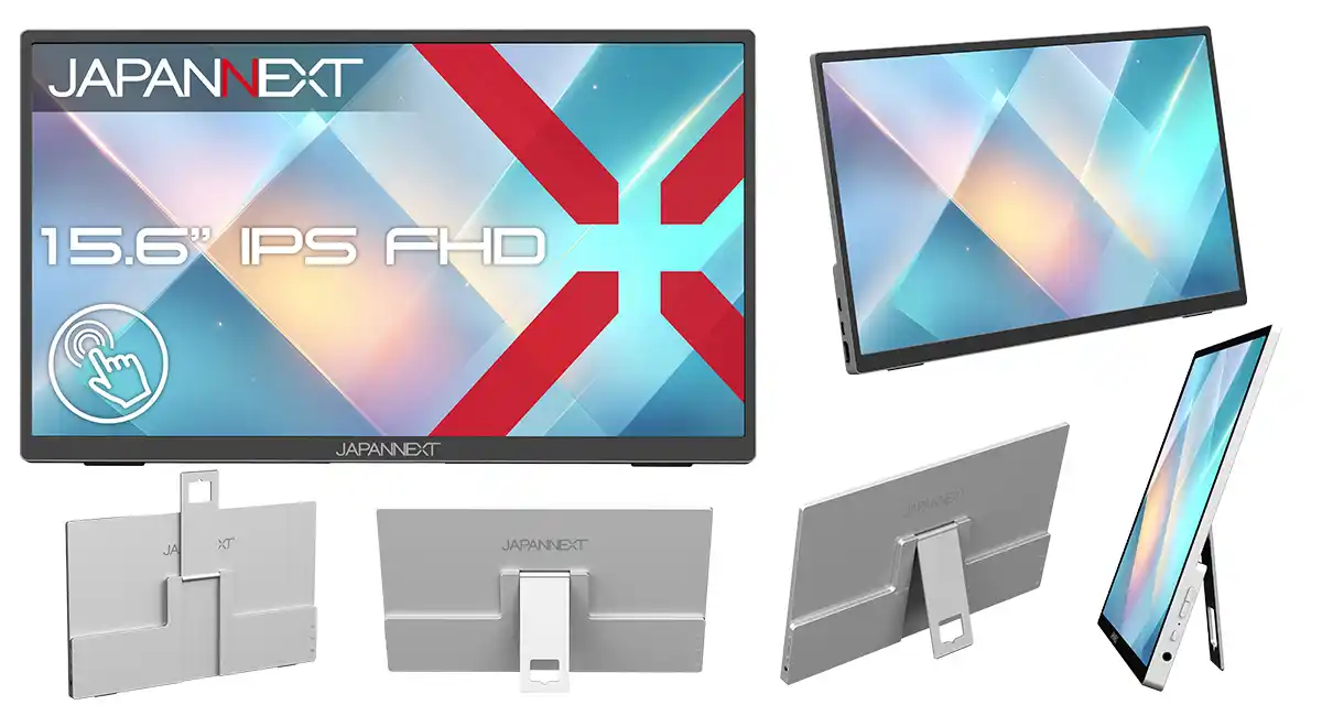 JAPANNEXTが15.6インチ IPSパネル搭載 10点マルチタッチに対応したフルHDモバイルモニターを27,980円で4月16日(木)に発売