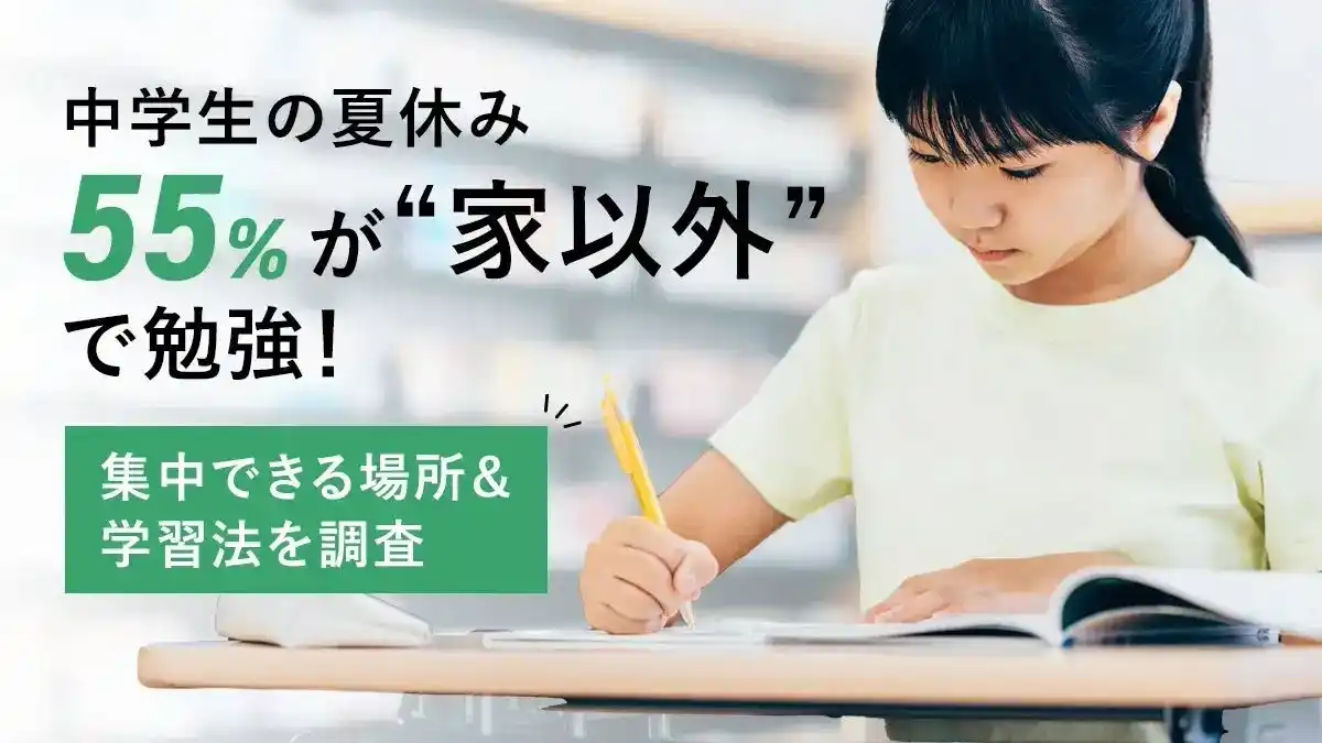 【株式会社DeltaX】 中学生の夏休み、64％が“家以外”で勉強！集中できる場所＆学習法を調査