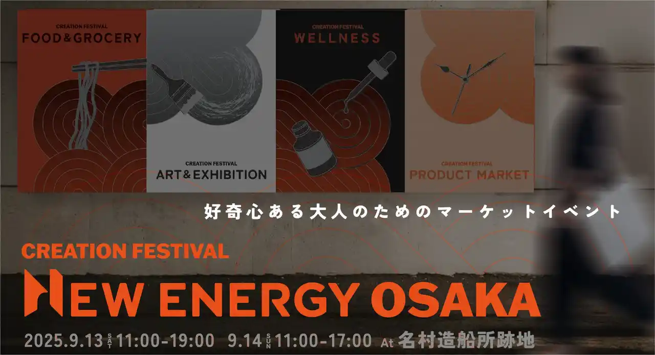 関西初上陸！ ～好奇心ある大人のためのマーケットイベント～「NEW ENERGY OSAKA」9月13日（土）-14日（日）開催決定！まるで架空の街を旅するような、好奇心を刺激する2日間。