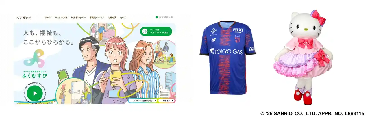 都内の福祉職場の求人・イベント情報サイト「ふくむすび」ロゴ＆特設サイトを一新！「福祉」を身近に感じられる動画など、コンテンツを拡充。FC東京とコラボ！味の素スタジアムにブース展示。ハローキティとのハイタッチ会10/25開催！FC東京の選手サイン入りユニフォーム等当たるキャンペーンも