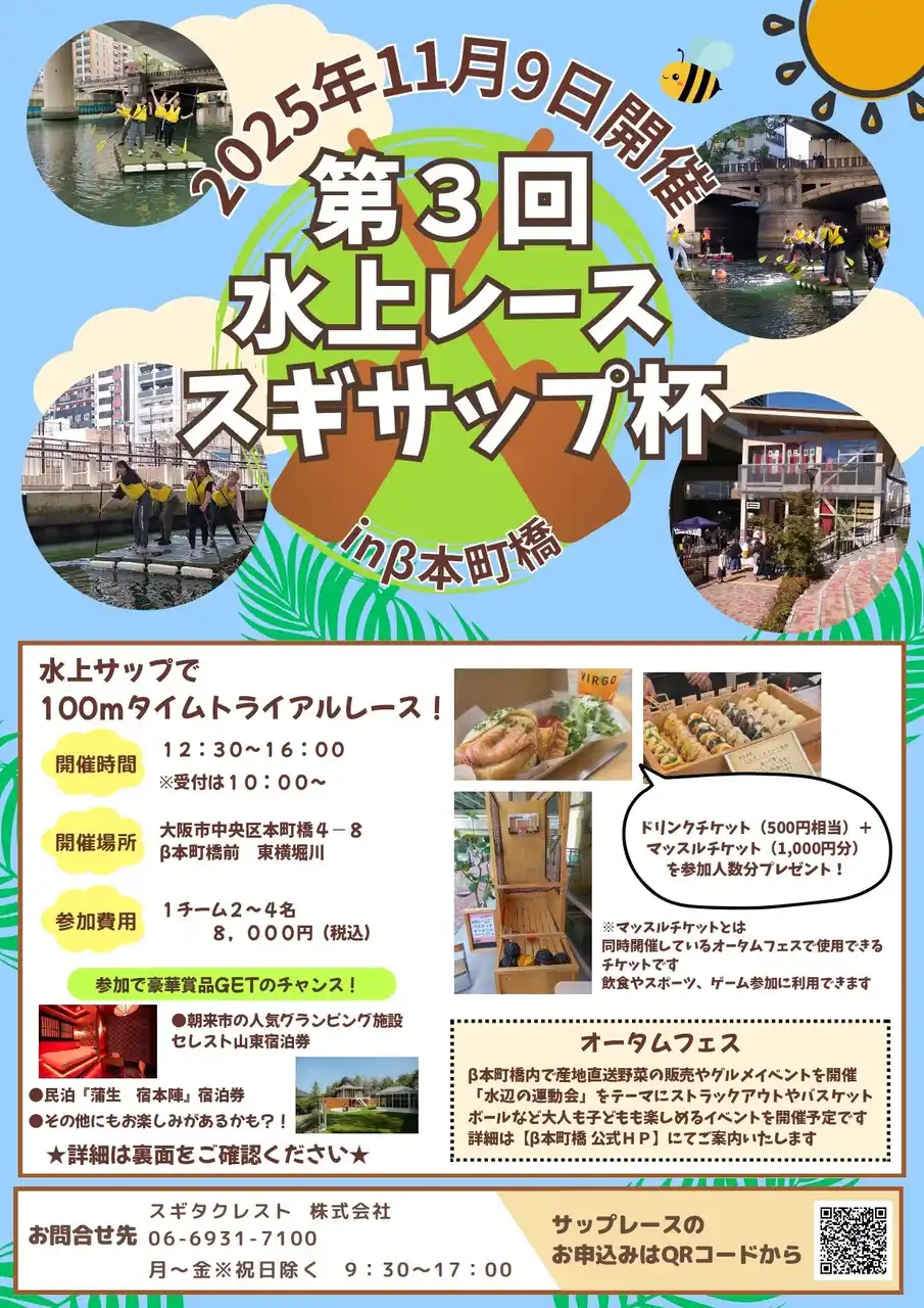 大阪の川で水上運動会！？イカダのようなボートに乗って水上レース「スギサップ杯」第３回を開催！