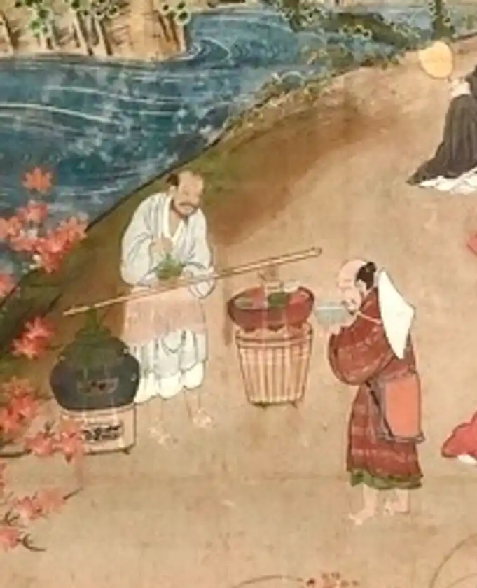 狩野秀頼「観楓図屏風」の一部分を拡大　東京国立博物館蔵