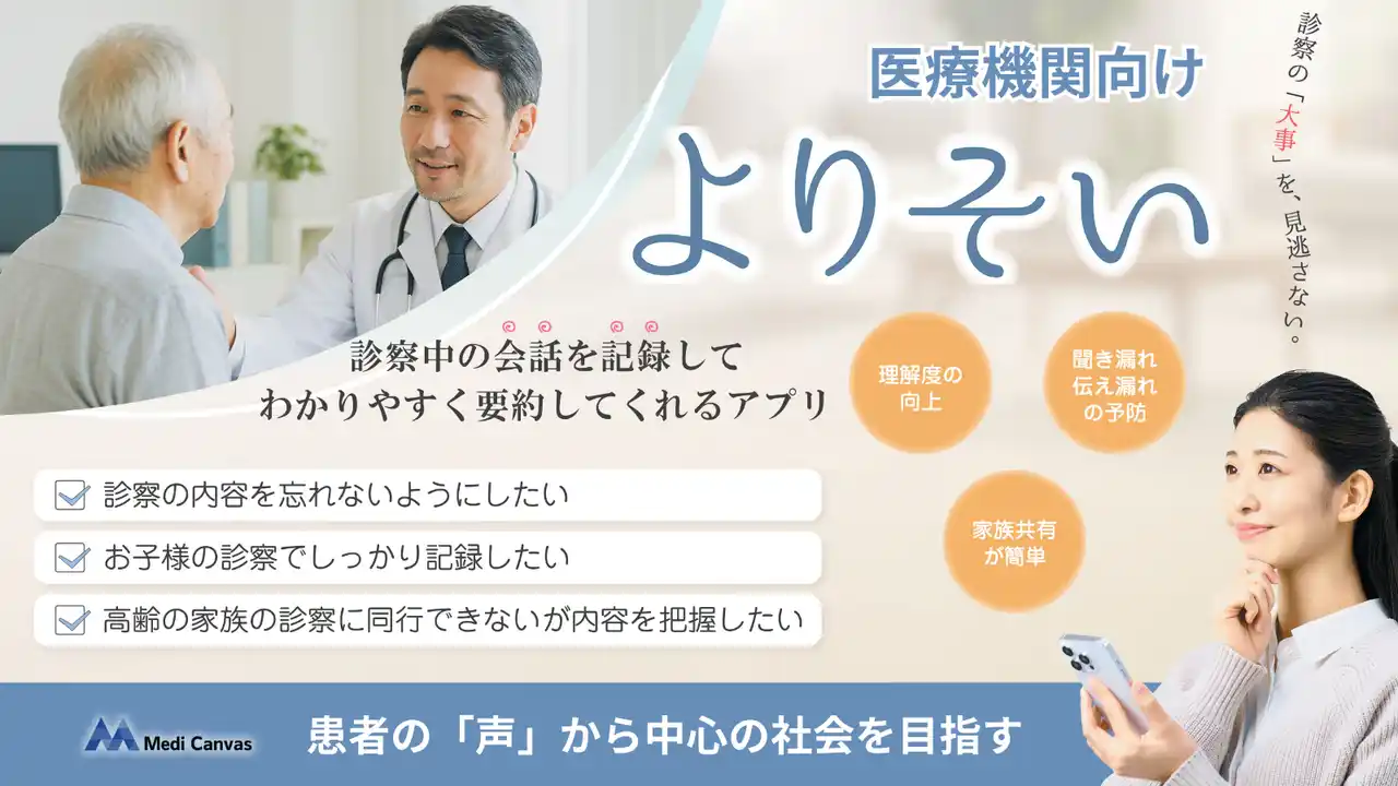 【株式会社メディキャンバス】 医療コミュニケーション支援アプリ「よりそい」、訪問診療所全体の情報連携力向上に貢献