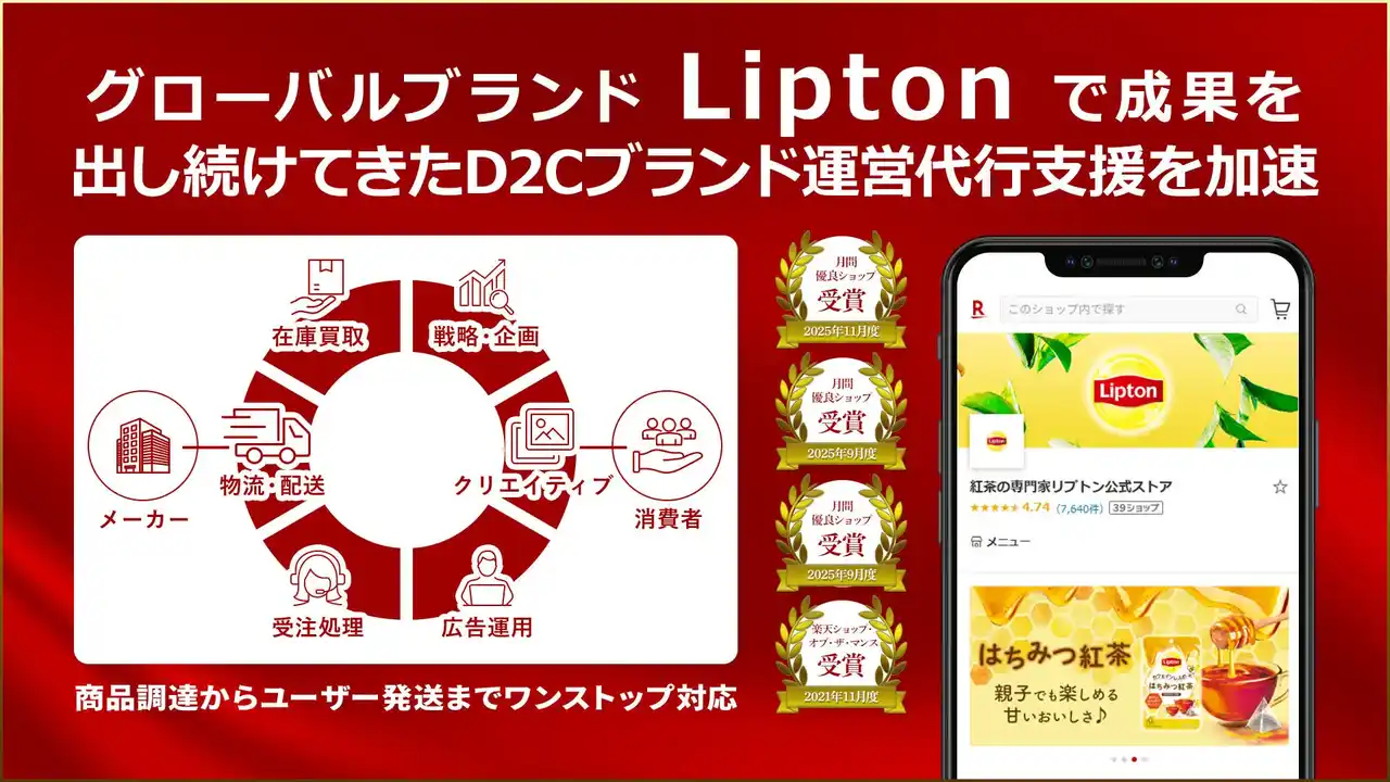 ネイビーグループ Lipton公式ECストア運営の実績を基盤に　　　　　　　　　　　　　　EC事業代行支援を本格強化