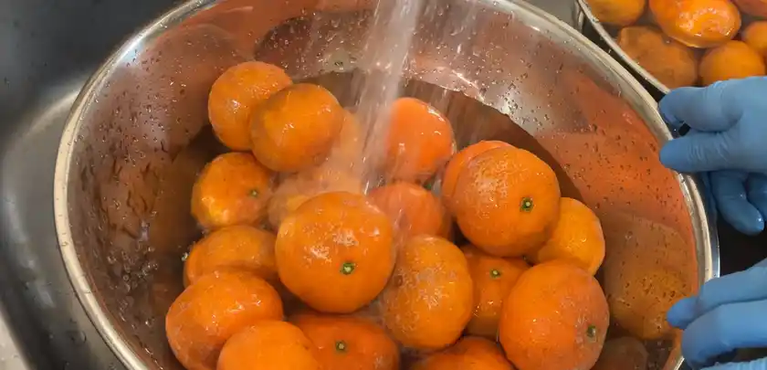 規格外みかんの洗浄