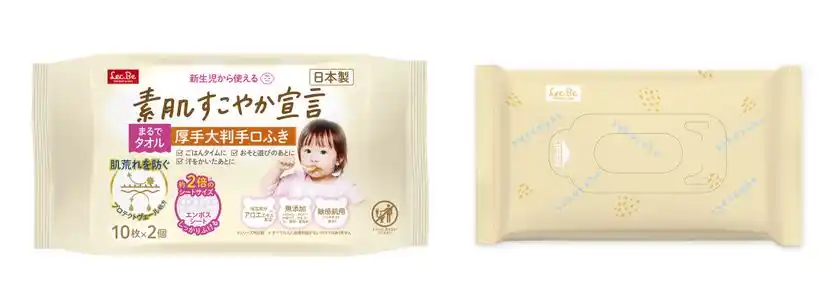 素肌すこやか宣言　タオル級厚手大判手口ふき