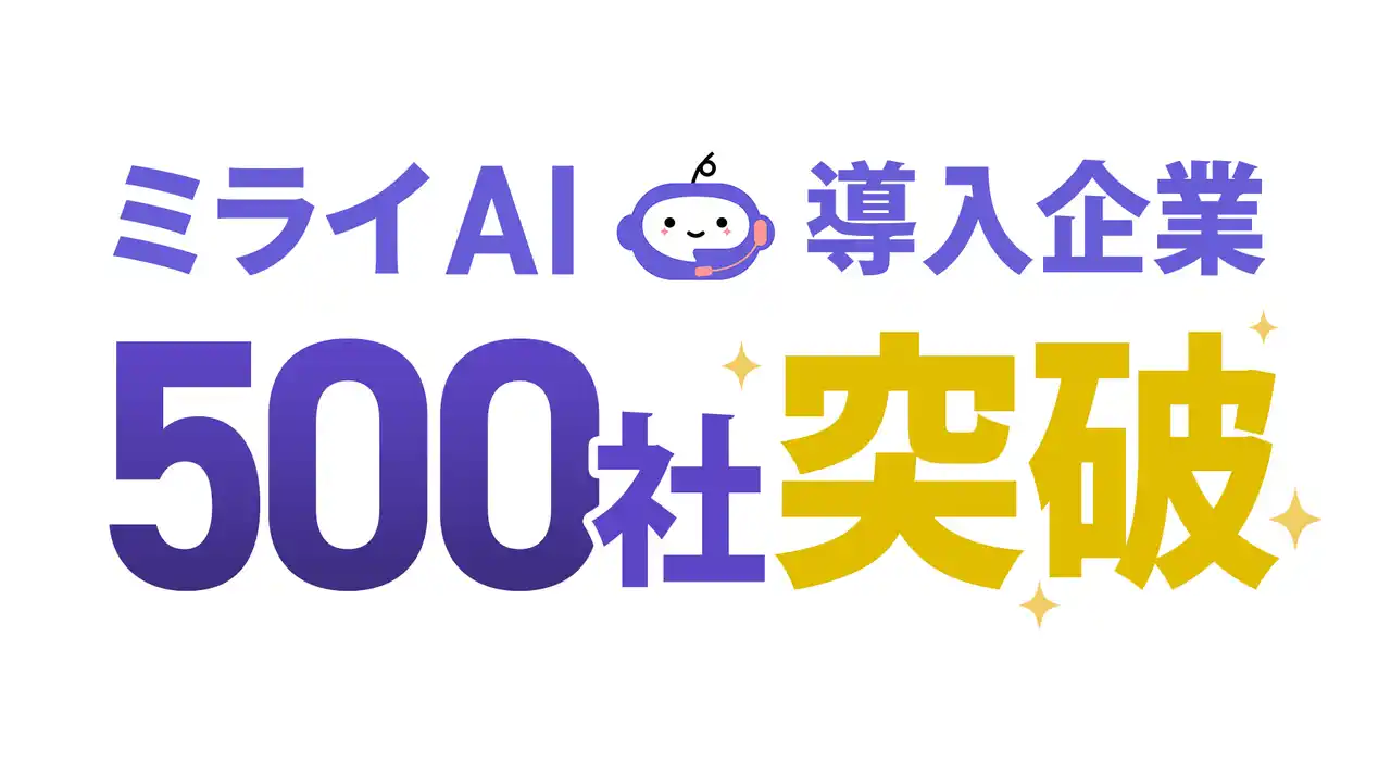 AI電話自動対応サービス「ミライAI」、導入企業500社を突破！