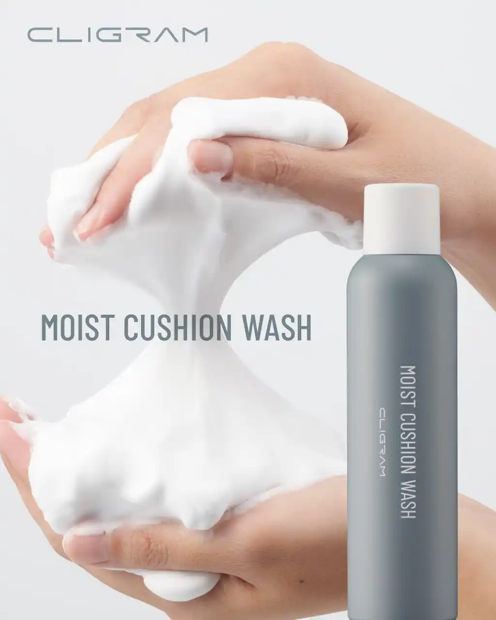医療機関専売スキンケアブランド「CLIGRAM （カリグラム）」より、モイストクッションウォッシュ（噴射式洗顔料）が新発売