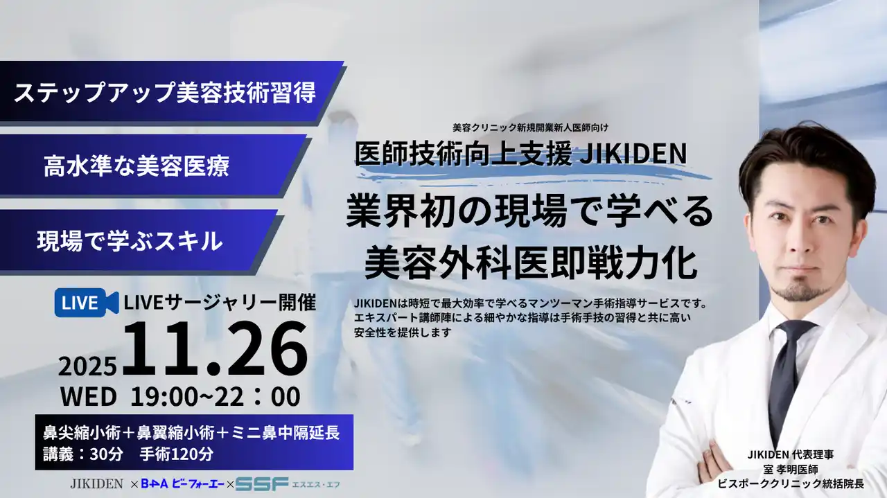 「美容医療の課題解決」に向け、JIKIDENプロジェクト・株式会社B4A ・株式会社SSFの3社が共同プロジェクトを始動