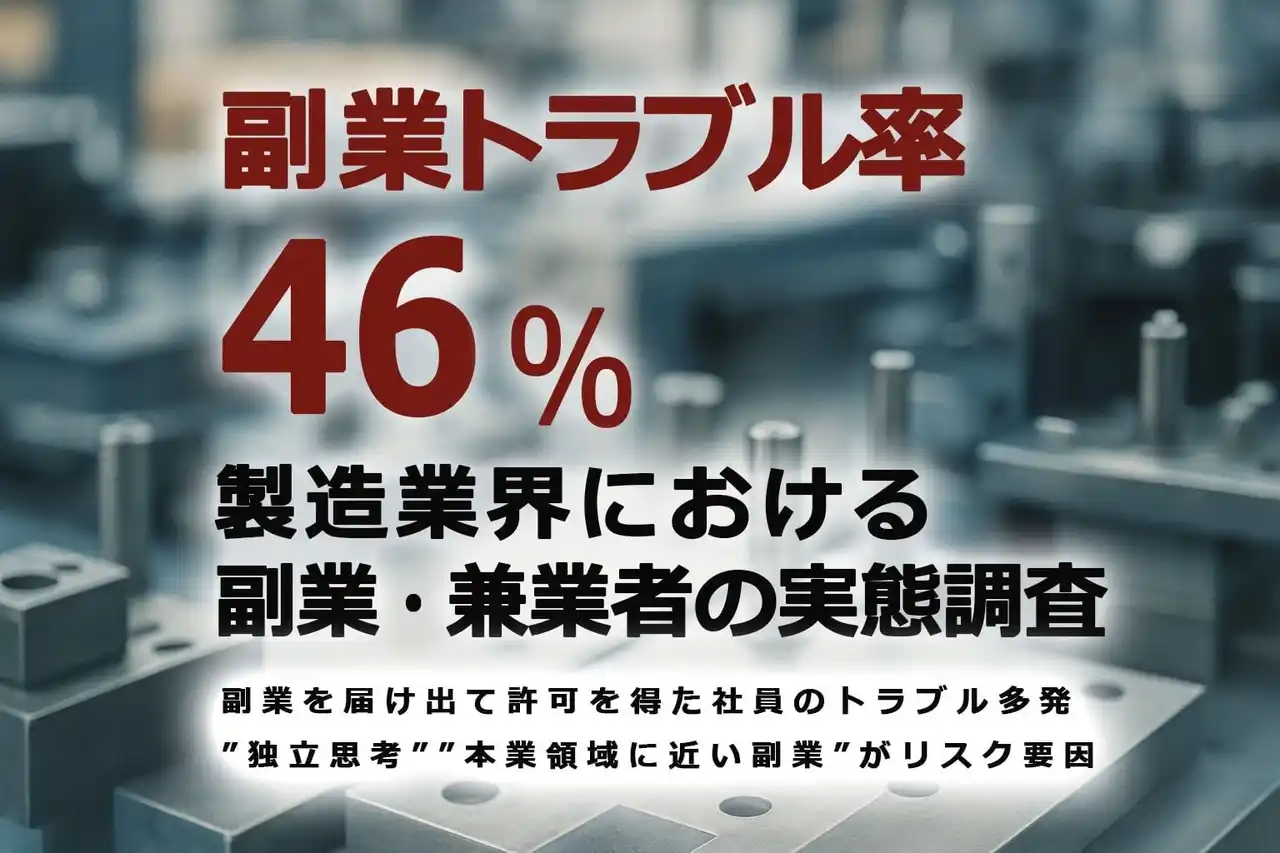 【株式会社フクスケ】 副業トラブル率46％ 製造業界における副業・兼業者の実態調査