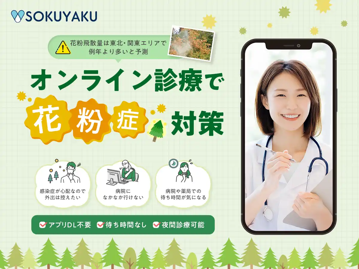 【2026年最新版】花粉飛散量は東北・関東エリアで例年より多いと予測花粉症にはオンライン診療SOKUYAKUで対応