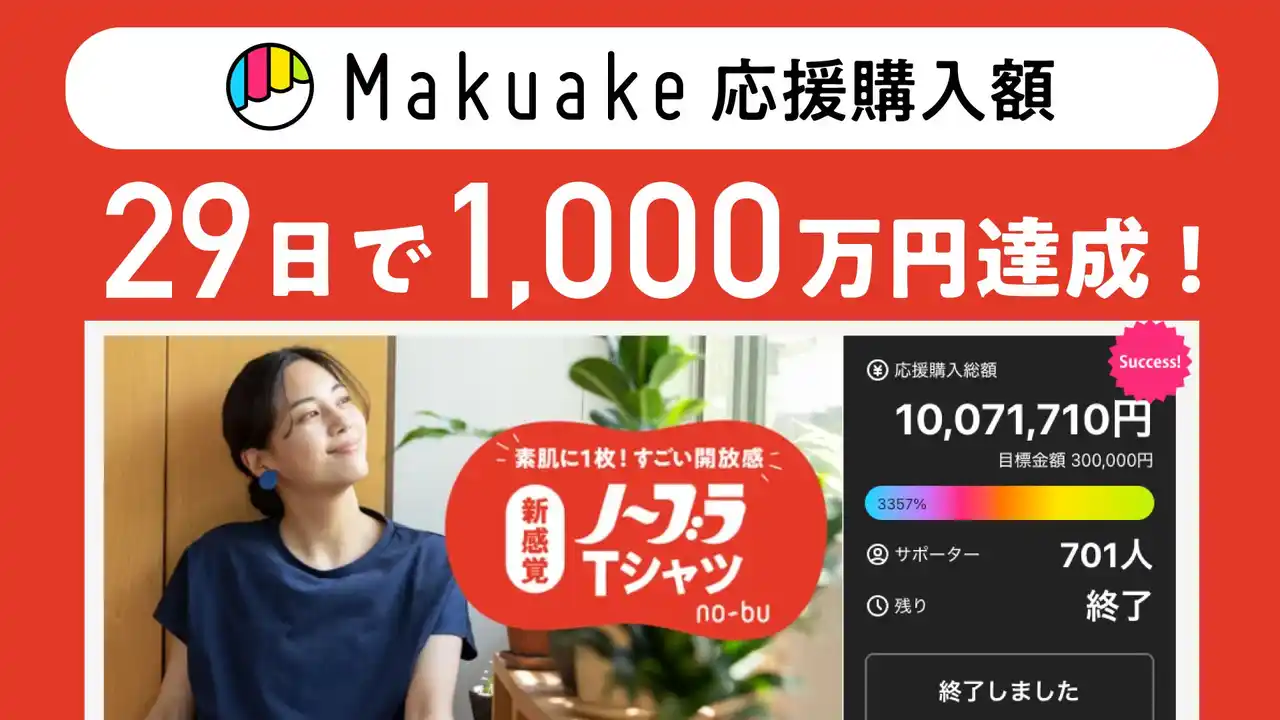 いま話題の“ブラキャンセル界隈”って？ ノーブラで出かけられる服「no-bu」Makuakeで1,000万円達成！