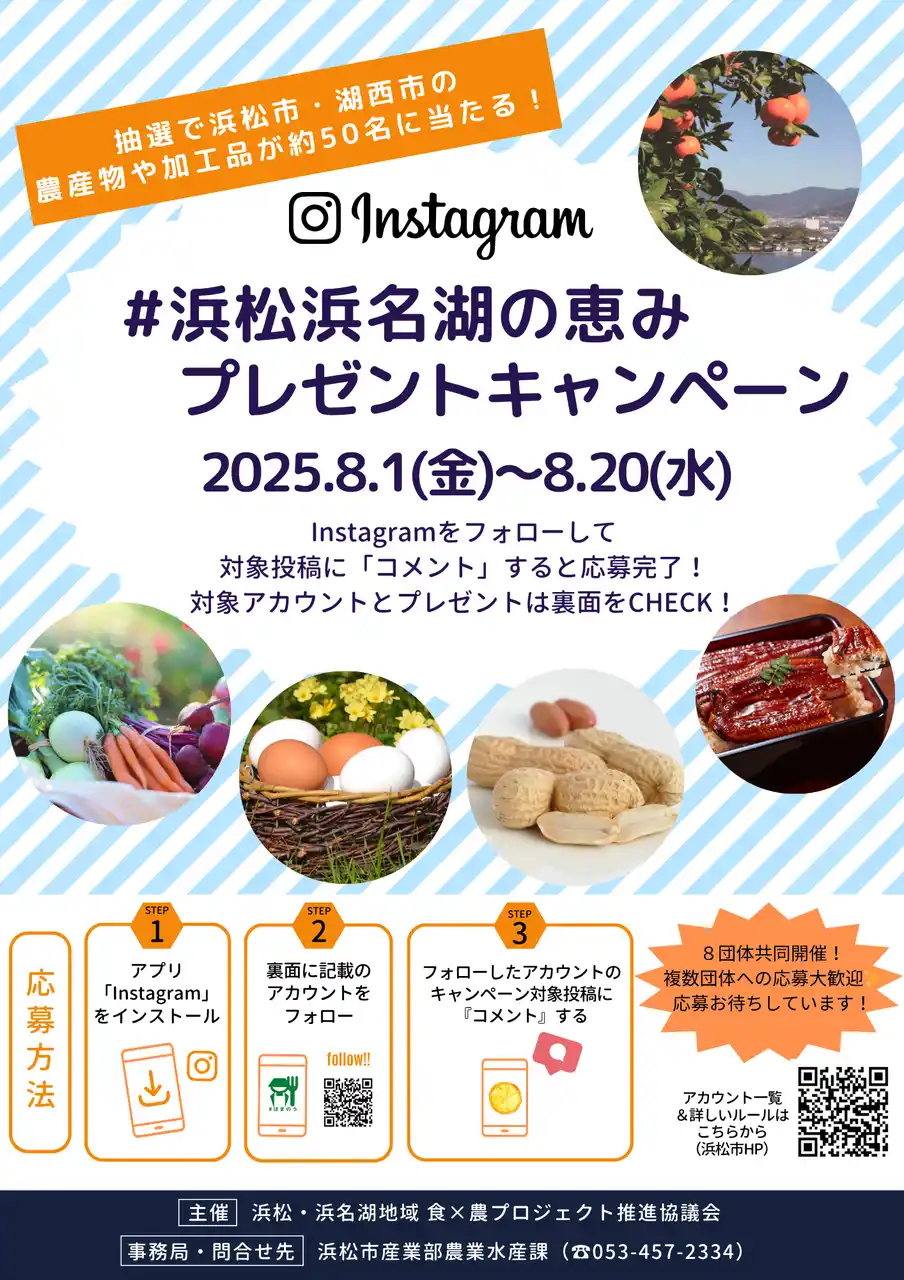 【浜松市】8団体共同実施「＃浜松浜名湖の恵みプレゼントキャンペーン」について