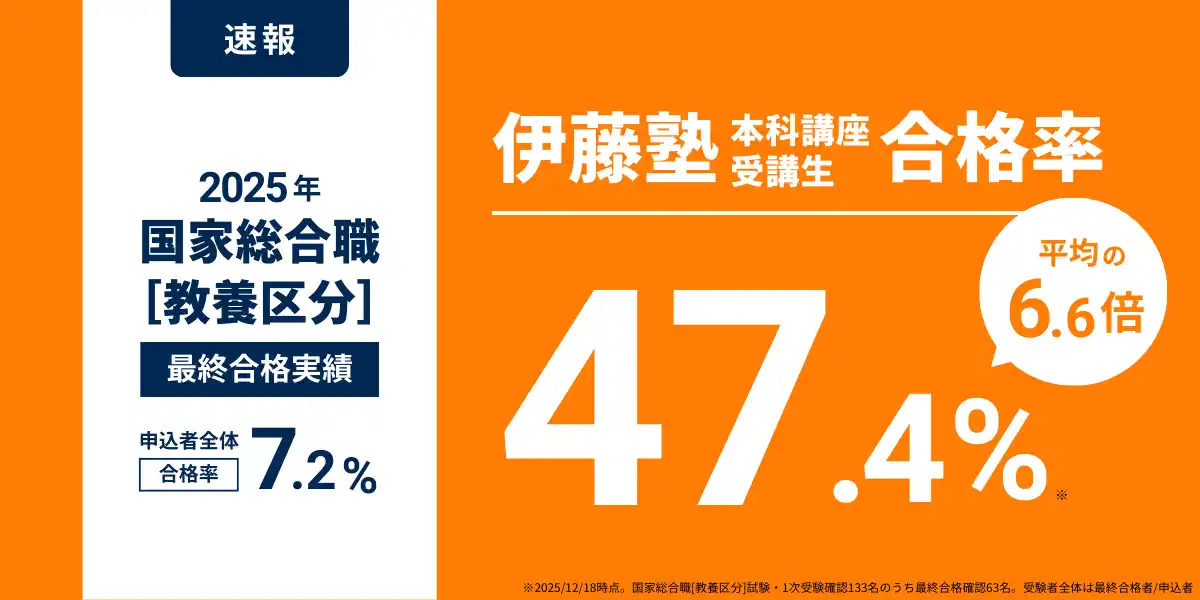 【株式会社法学館】 国家総合職試験・伊藤塾受講生から合格報告多数到着【合格速報】