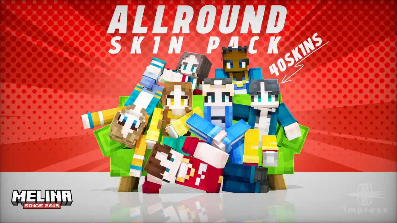 【インプレスグループ】 Minecraftに全40種の万能スキンが登場！『オールラウンドスキンパック』がマーケットプレイスで販売開始
