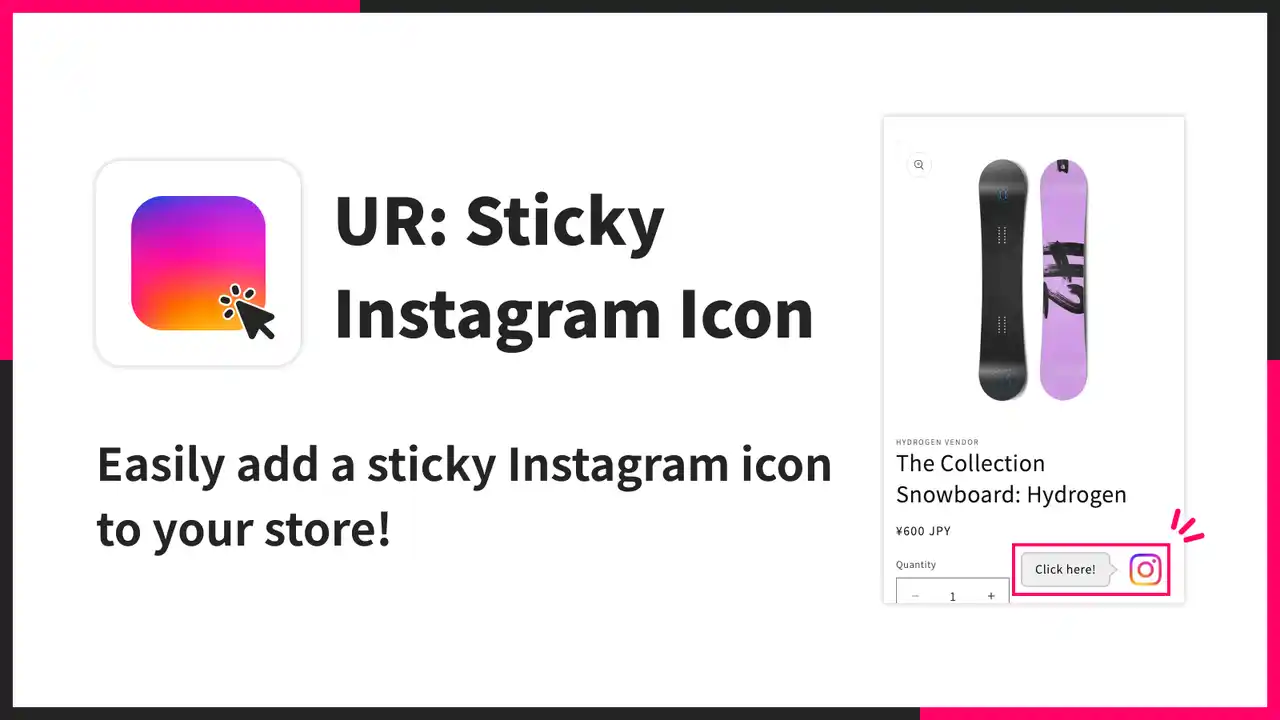 【株式会社UnReact】 【海外向け】EC アプリ「UR: Sticky Instagram Icon」を株式会社 UnReact がリリース