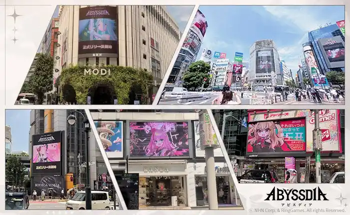 【NHN Corporation】 美少女系RPG『アビスディア』、渋谷の大型ビジョン9面をジャック！