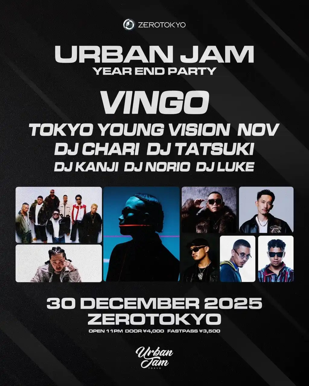 【株式会社TSTエンタテイメント】 HIPHOPイベント"Urban Jam"が12/30にZEROTOKYOで開催！Vingo、Tokyo Young Vision、NOVの出演が決定！