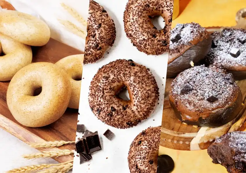 【株式会社JFLAホールディングス】 BAGEL & BAGEL から新商品が登場！　香ばしい全粒粉を配合したベーグルや、カカオ 70％ のチョコチップを練り込んだベーグル、ジャンドゥーヤベーグルなどを期間限定で販売します！