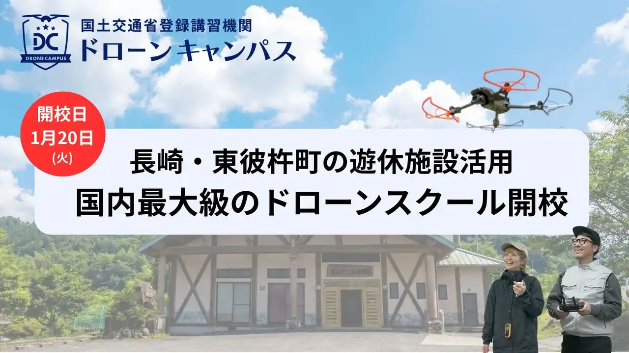 【長崎県初進出】長崎・佐世保・佐賀の3都市から好アクセス。業界最短「1泊2日」ドローン国家資格スクール、1月20日に新規開校