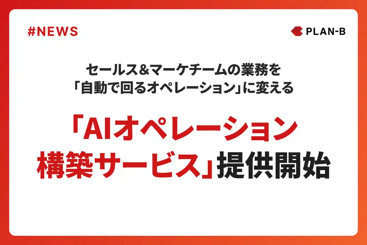 【株式会社PLAN-B】 セールス＆マーケチームの業務自動化・生産性向上を実現する「AIオペレーション構築サービス」を提供開始