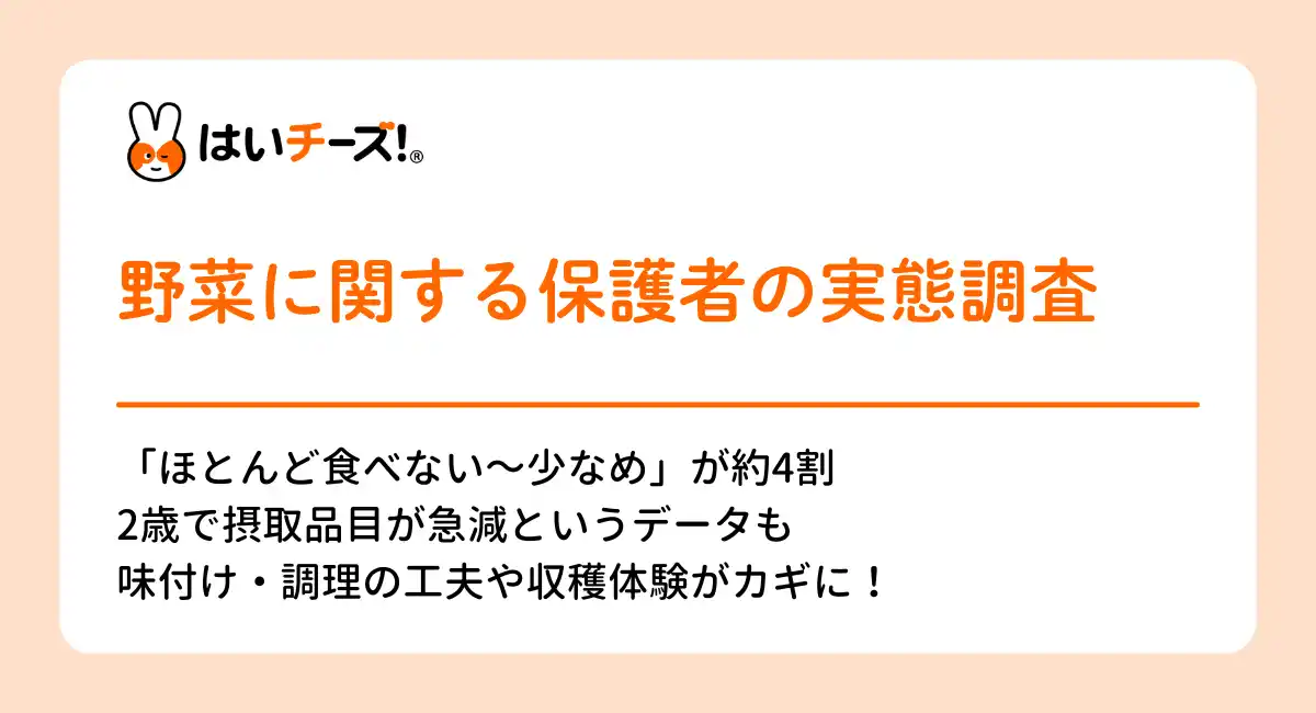 【千株式会社】 【8月31日は野菜の日】2歳で野菜離れの壁？約7割が「野菜によって食べる・苦手」