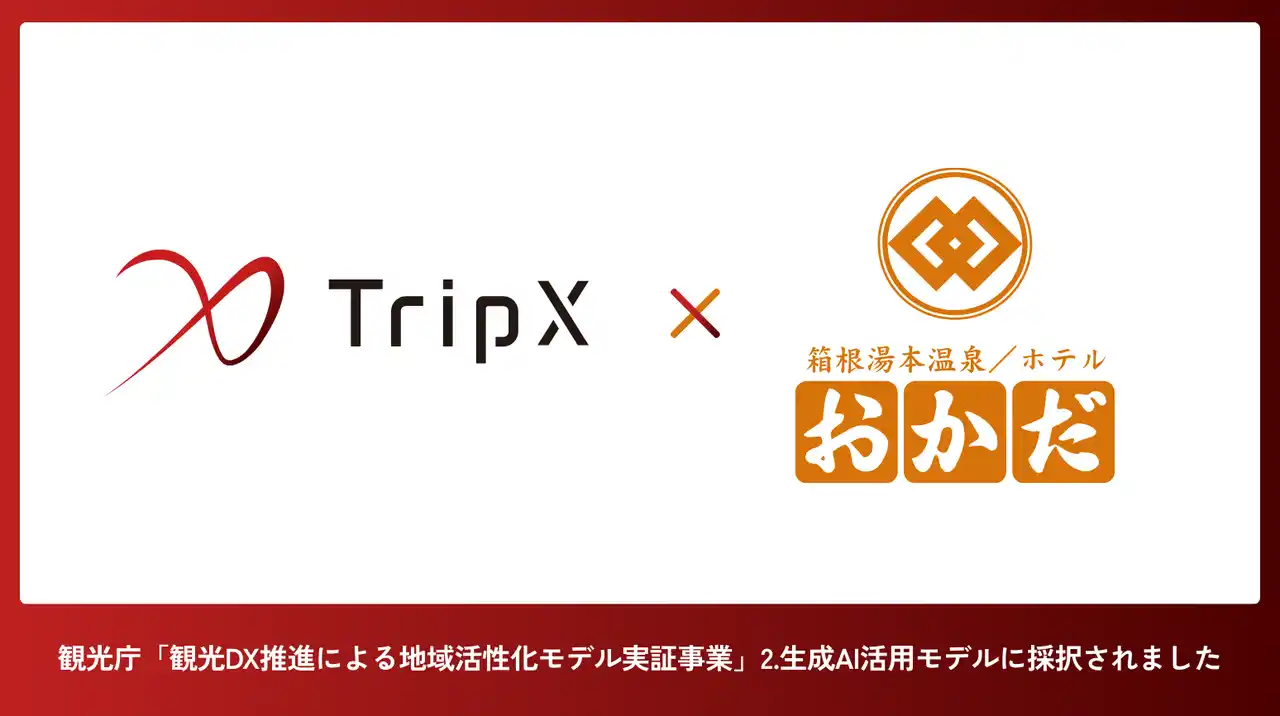 【株式会社トリップエックス】 【TripX × ホテルおかだ】観光庁「観光DX推進による地域活性化モデル実証事業」2.生成AI活用モデルに採択！「生成AIを活用したメール自動返信と施設管理」 に向け実証を開始