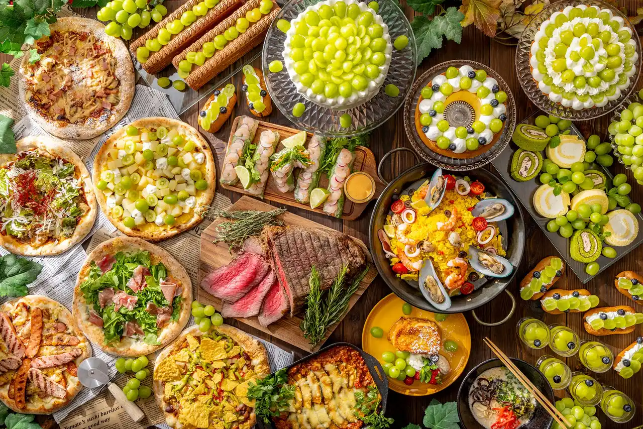 【ヒルトン成田】世界の美食と旬のシャインマスカットを味わう「ワールドグルメ＆シャインマスカットデザートビュッフェ」開催 　ディナーはシャインマスカットが食べ放題！ランチタイムはオプションで！