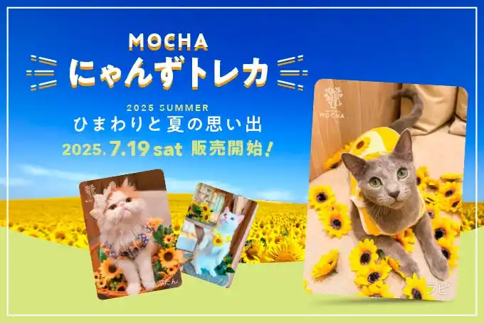 【リポット株式会社】 累計販売数20万枚突破！「MOCHAにゃんずトレカ」から夏限定の新作が登場！夏の風景とにゃんずの可愛さを詰め込んだ特別仕様「MOCHAにゃんずトレカ～2025 Summer～ ひまわりと夏の思い出」